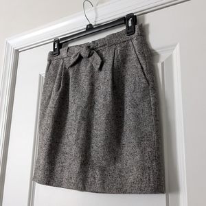 J. Crew Wool Gray Confetti Tweed Skirt with Pockets